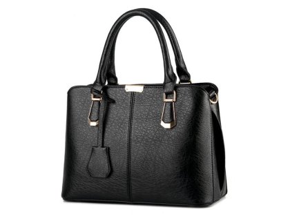 Kožená luxusná veľká čierna kabelka